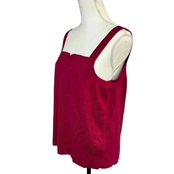 Sigrid Olsen 1X pink silk blend sweater tank with a cute front twist NWT - Picture 2 of 15